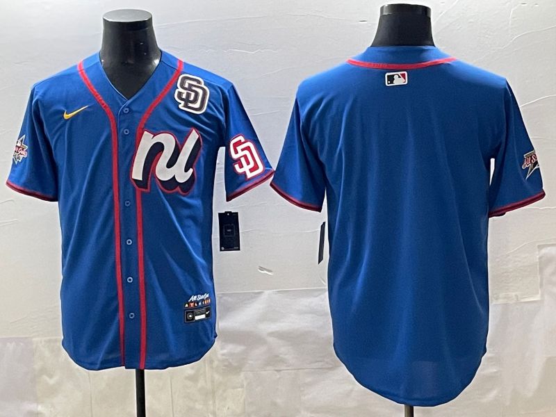 Men 2025 San Diego Padres Blank Blue All star Blank Blue Nike MLB Jersey style 2
